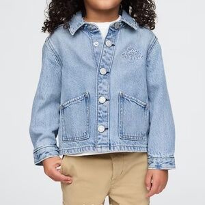 GAP Denim Jacket Jean Jacket Toddler Girl Size 3 Button Front Snaps NEW